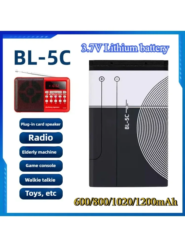 Batterie au Lithium 3.7V 1020mAh BL-5C BL5C BL 5C, rechargeables pour Nokia 2112 2118 2255 2270 2280 2300 2600 2610 3125 3230