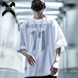 2023 Men Hip Hop T-Shirt Streetwear Fake two Pieces Sports T Shirt 11 Printed Tshirt Harajuku Loose Tops Tees