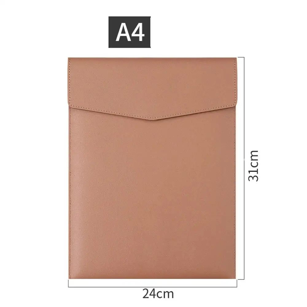 A4 Leather Large-Capacity Storage File Bag Business Office Data File Bag Multi-Functional Leather Folder Bag