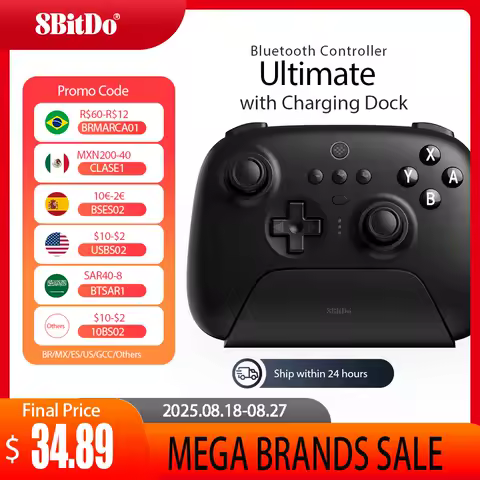 8BitDo Ultimate Wireless Bluetooth Gaming Controller with Charging Dock for Nintendo Switch and PC, Windows 10/11, Steam Deck