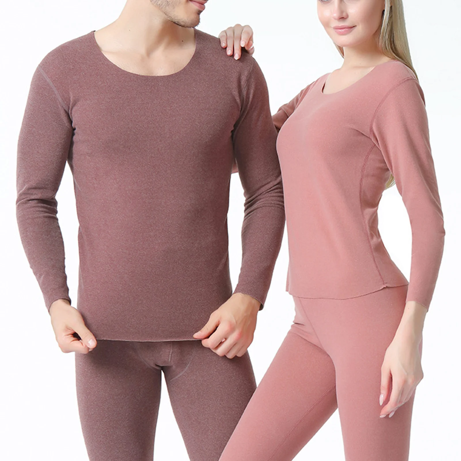 Ensemble de sous-vêtements thermiques sans couture pour femmes, longs caleçons doublés de sourire, vêtements intérieurs chauffants pour temps froid, hiver