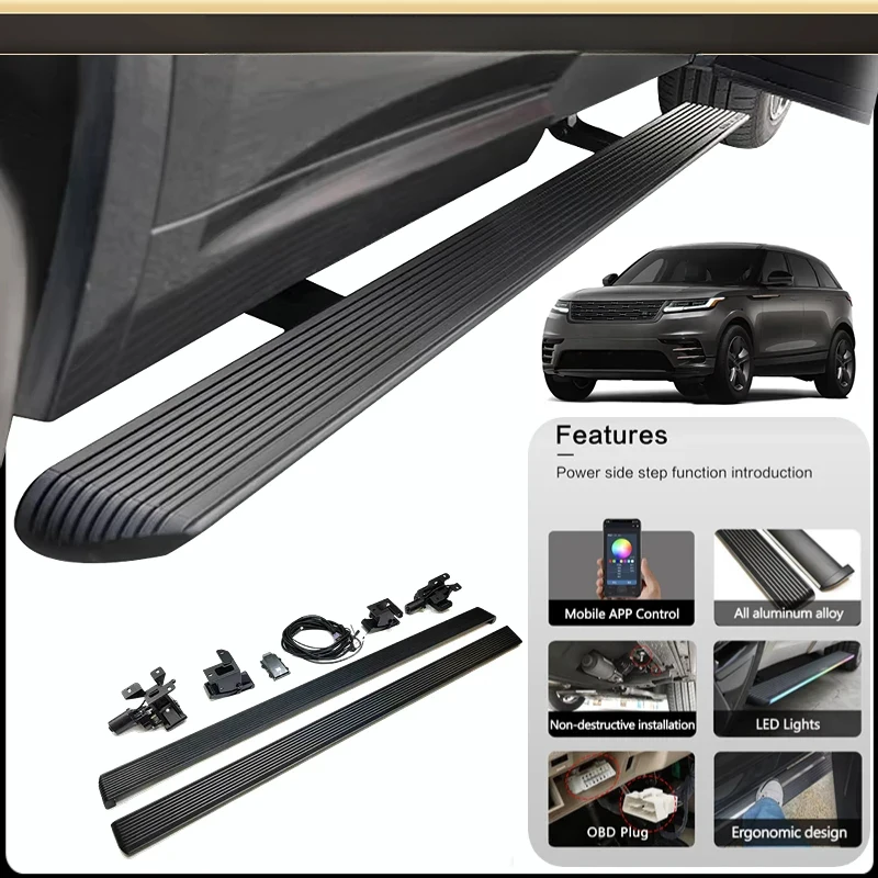Aluminum Alloy Auto Retractable Electric Power Side Steps With LED Welcome Light Automatic Deployable Car Pedal Running Boards S