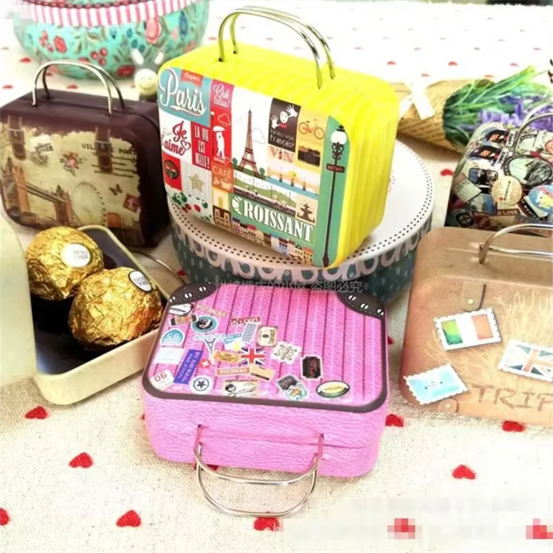 Exquisite Tinplate Box Portable Iron Storage Box Retro Mini Portable Jewelry Candy American Style Iron Can 1 Pieces 7.5cm