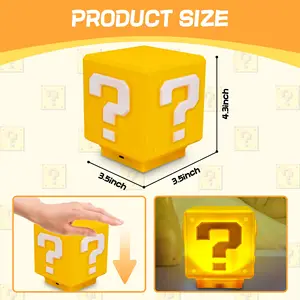 Super Mario -LED -Nachtlicht mit Musik, Fragestellung, Peripherie, Anime, Nachtlampe, USB -Laden, Kindergeschenke, Zimmer 10 Hauptverkaufscharakterbett - №6