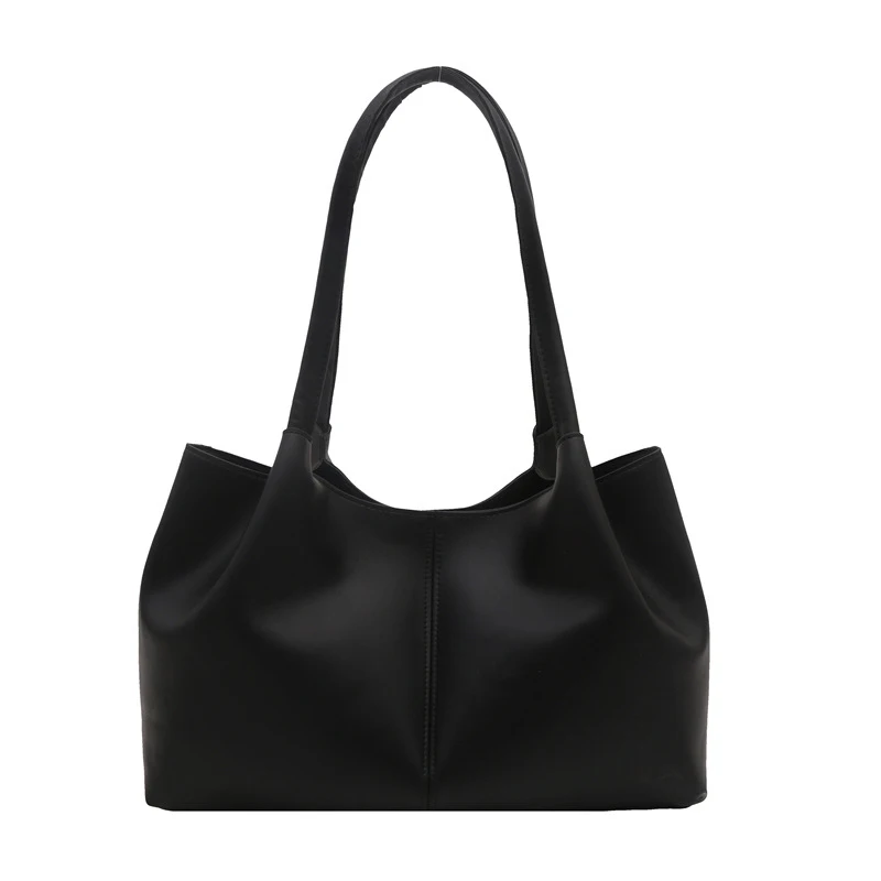 

Casual solid color tote bag, simple large-capacity shoulder bag, patchwork handbag, trendy