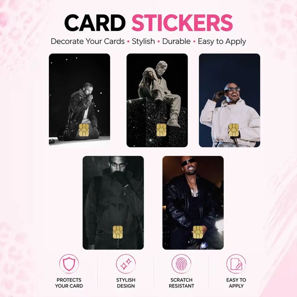 K-Kanye High‑Res Game Chip Decals Credit Card Mini Waterproof Vinyl Ornament Useful Gift
