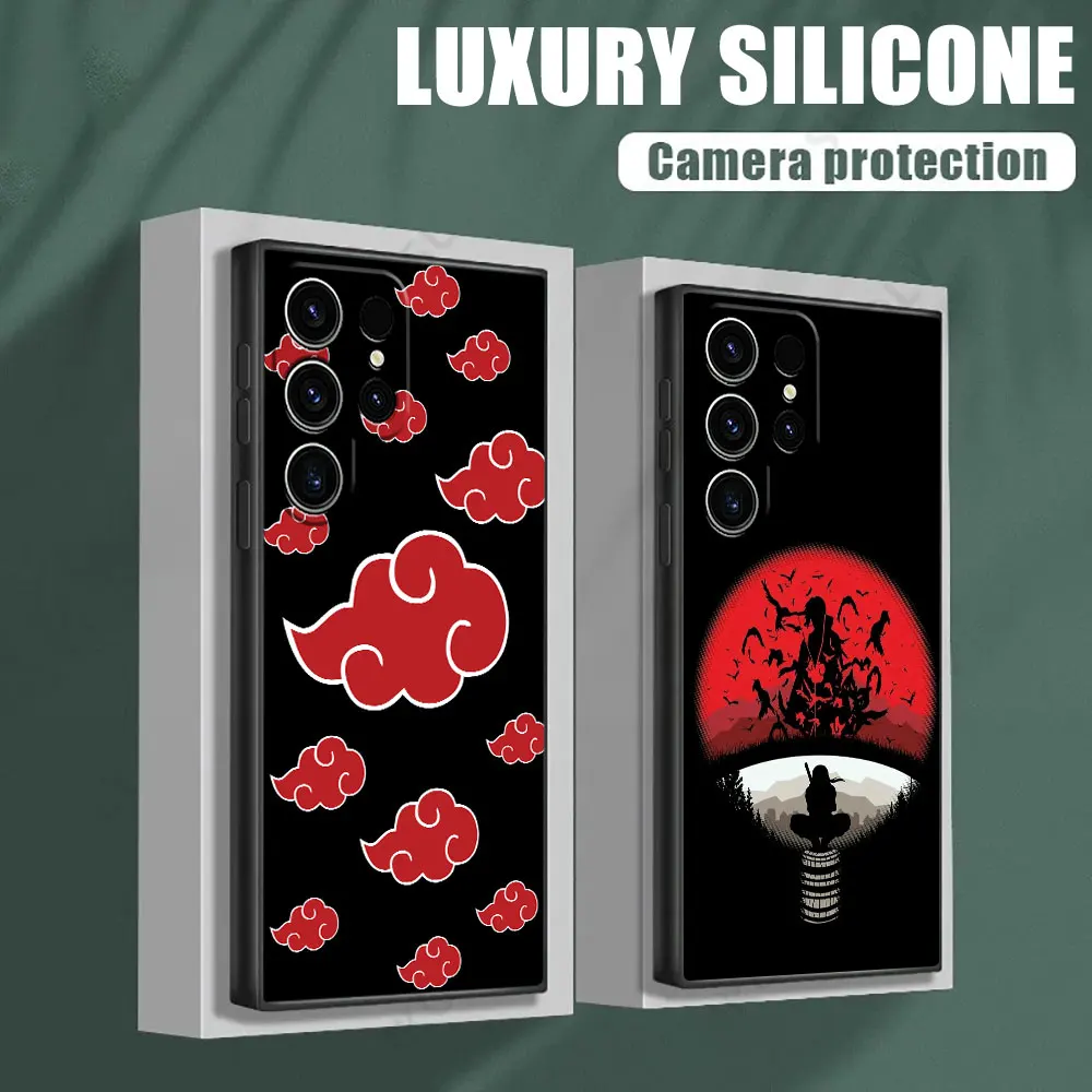 Anime A-Akatsukis Uchihas Hatakes Red Clouds Case for Samsung Galaxy S26 S25 S24 S23 Ultra S22 Plus 5G S20 S21 FE S26Ultra Funda