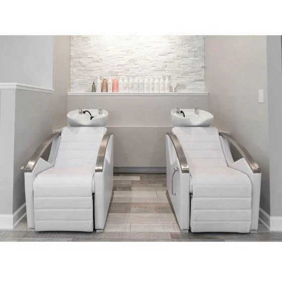 

Modern Luxury Hair Washing Stations White Electric Shampoo Chair And Bowl