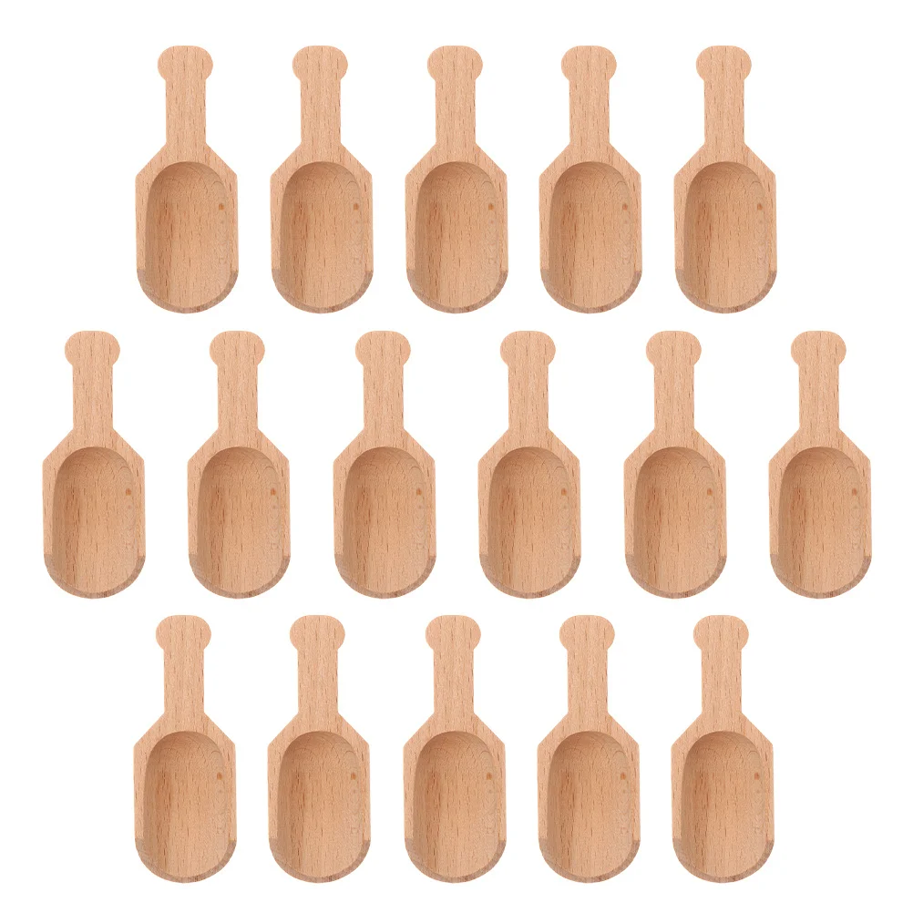 

16pcs Mini Wood Spoons for Condiments Seasoning Sugar Coffee Tea Spices Dessert Ice Cream Demitasse Scoop Kitchen Measuring Tool