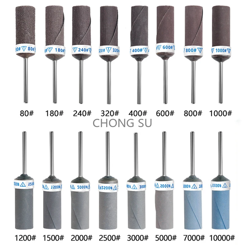 

Full-size 80~10000# Grit Sand Paper Bar Cylinder Sandpaper Rod Shank Grinding Head for Jewelry Making Rotary Tools 2.35-3mm