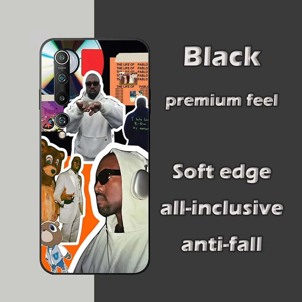 K-Kanye Rapper West Phone Case For Xiaomi 11 Redmi Note 11 5G 8T 9A 9 10T Note8Pro Note9 12SUltra Black Case