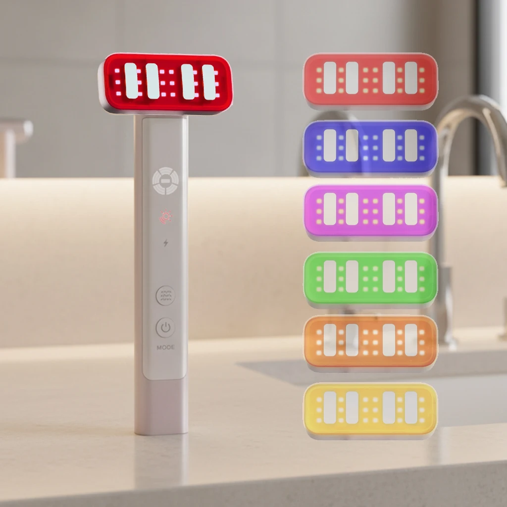2026 Newest Design Factory Patent Rechargeable Handheld 6colors Face Beauty Tools Facial Massager