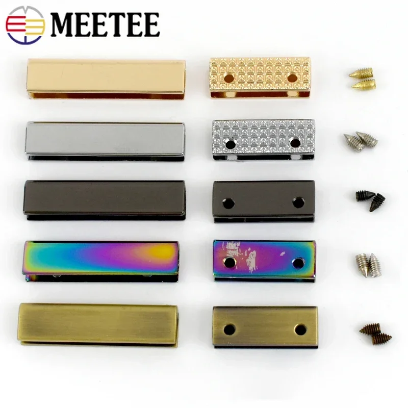 

5/10Pcs Meetee 19/25mm Bag Corner Protector Metal Tail Clip Buckle for Webbing End Decoration Screw Clasp DIY Hardware Supplies