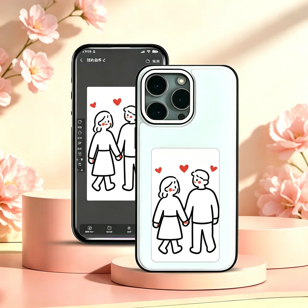 Новый чехол для телефона с E-Ink и NFC для iPhone 13/14/15 Pro Max - беспроводной экран с 3-цветным дисплеем, не требующий батареек.