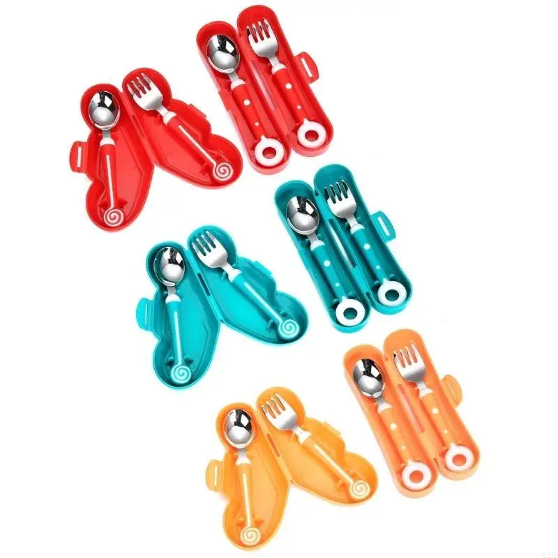 

Q22D BABIES GADGETS LOLLIPOP SPOON FOLK SET Детская посуда из нержавеющей стали