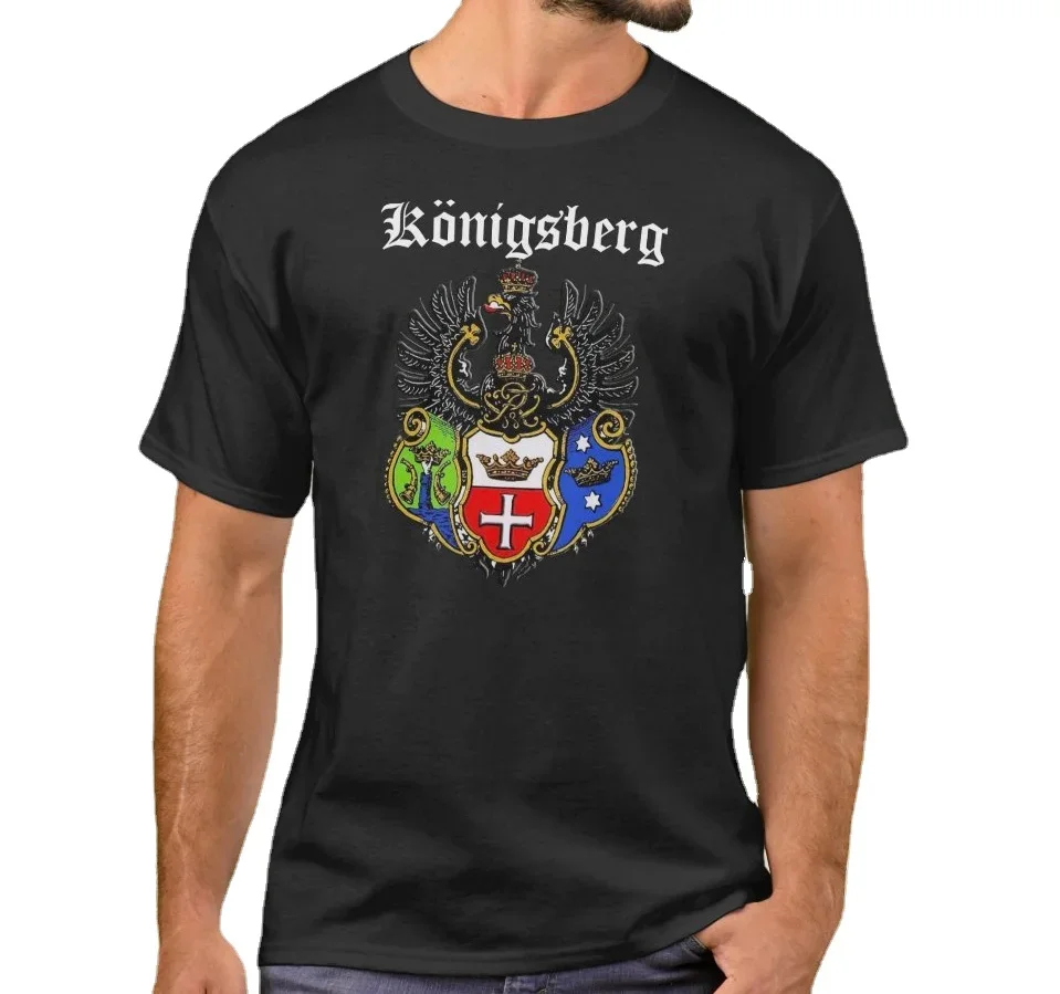 

The Historical Capital City of Olde East Prussia Konigsberg City Badge T-Shirt. Summer Cotton Short Sleeve O-Neck Mens T Shirt