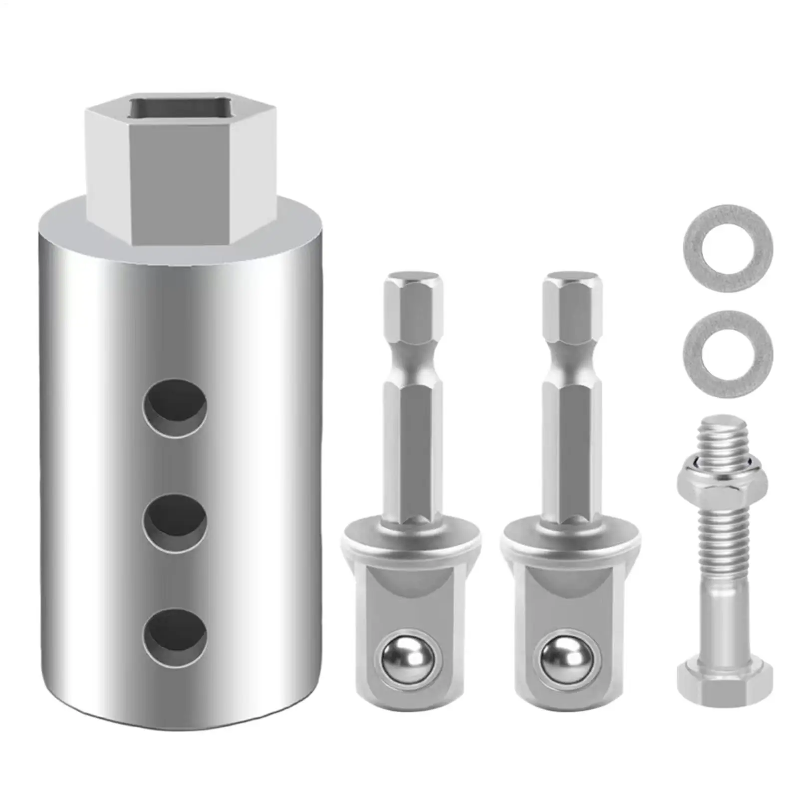 

Jack Drill Adapter Stainless Steel Replacement Socket Adapter for RV Boat Camper Garage Road Trip Worksite Maintenance Car