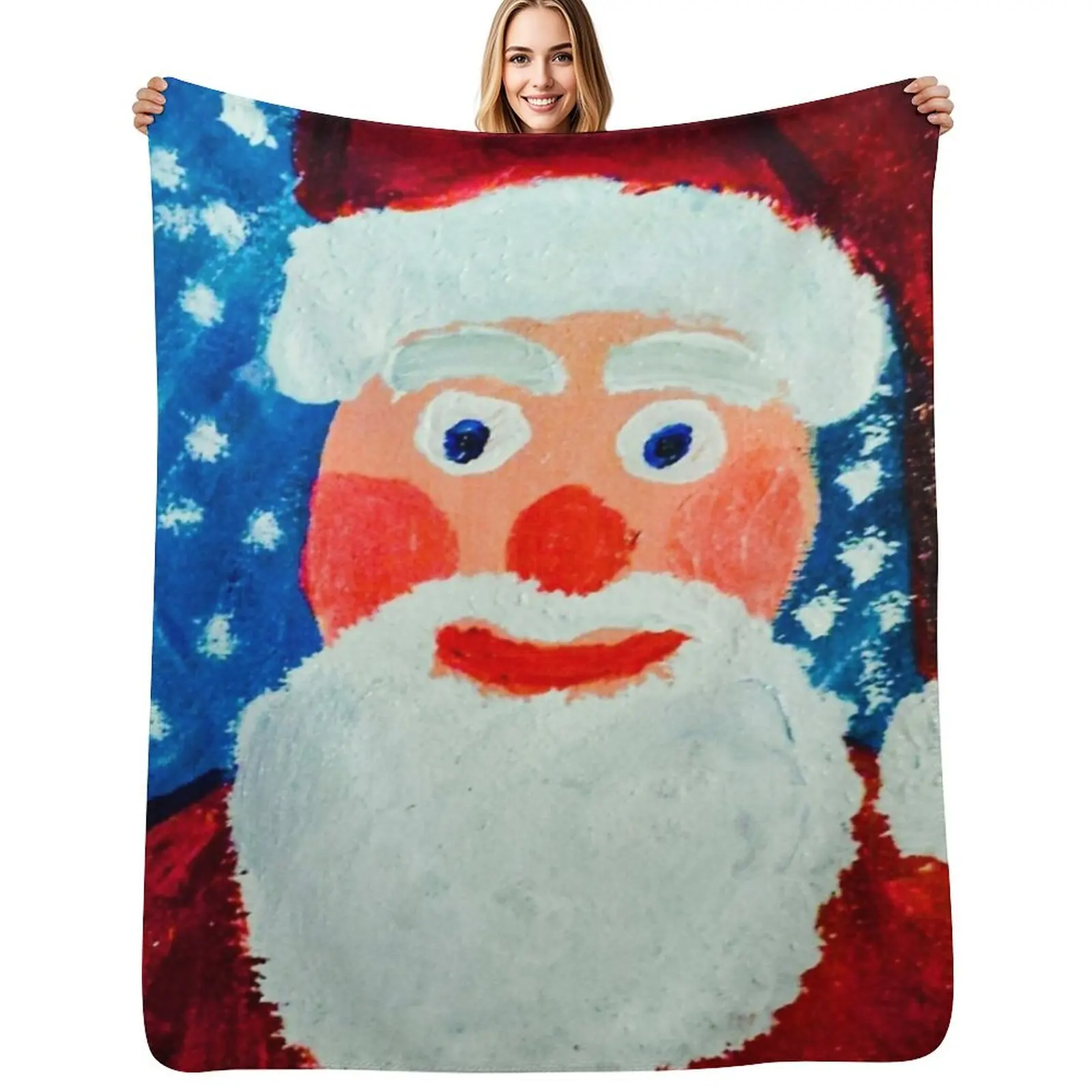 Manta Jolly Old Saint Nick, manta plegable, suave y cálida para uso en exteriores