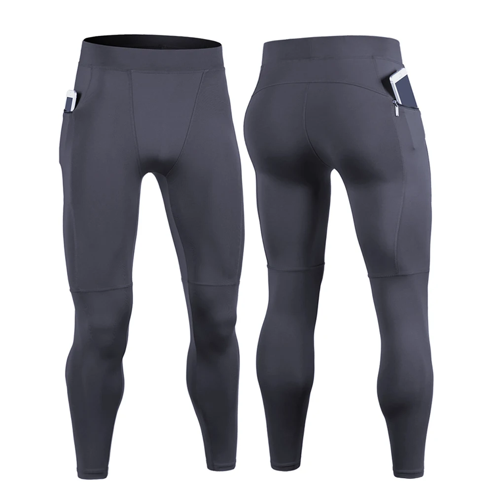 

New Men's Compression Sweatpants Fashion Tights Joggings Sport Pants with Pocket Male Gym Fitness Running Trousers