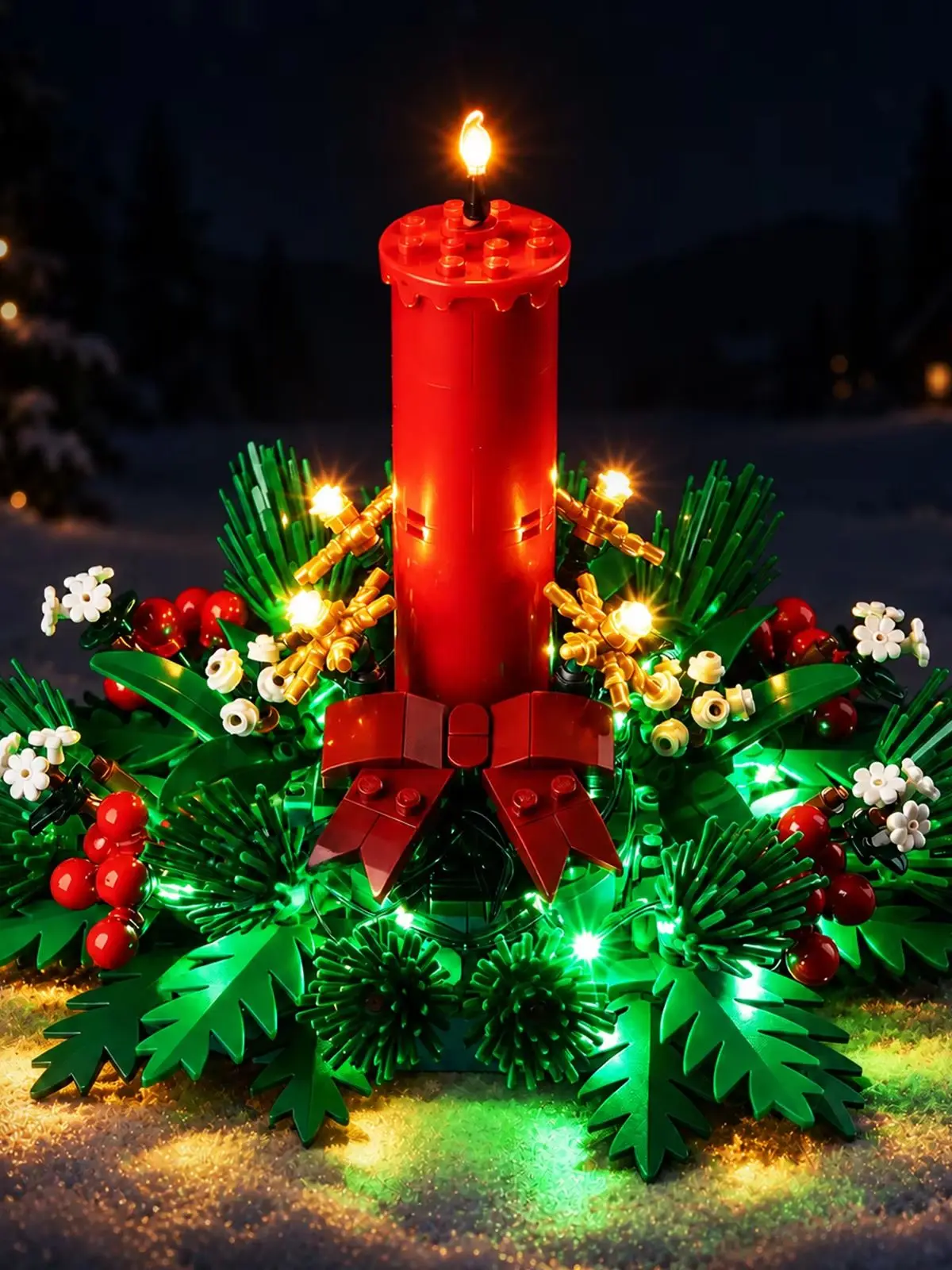 LED-Beleuchtungsset, geeignet für LEGO Weihnachtstisch 40743, Dekorations-Bausteine