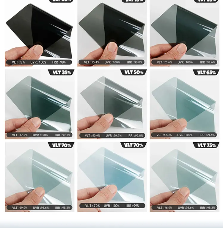 HIR100% Width 70/75/80cm Window Tint Car Solar Film 2Mil Nano Ceramic Foils UV Car window film Sticker Films 5%~75%VLT