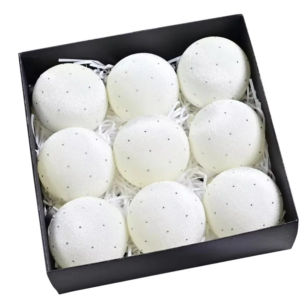 

9pcs/set 8cm Christmas Ball Ornaments Glitter Flocking Velvet Christmas Balls Plastic Shatterproof Xmas Tree Pendant