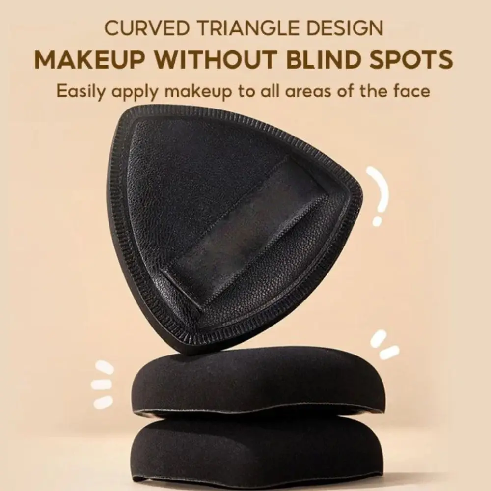 Triangolo nero in polvere per uso asciutto e bagnato, leggero, a doppio uso, con cuscino d'aria, cosmetico elastico portatile per marshmallow