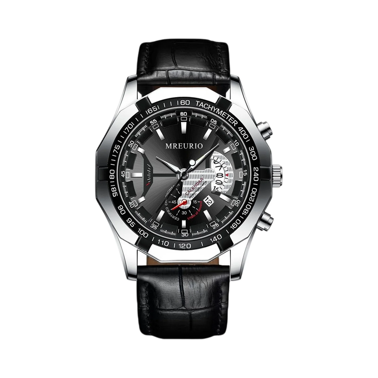 

‌ Черные, серебряные часы, осень 2021, ремешок из крокодиловой кожи, кварцевый хронограф, деловая повседневная мужская мода, роскошный стиль, часы