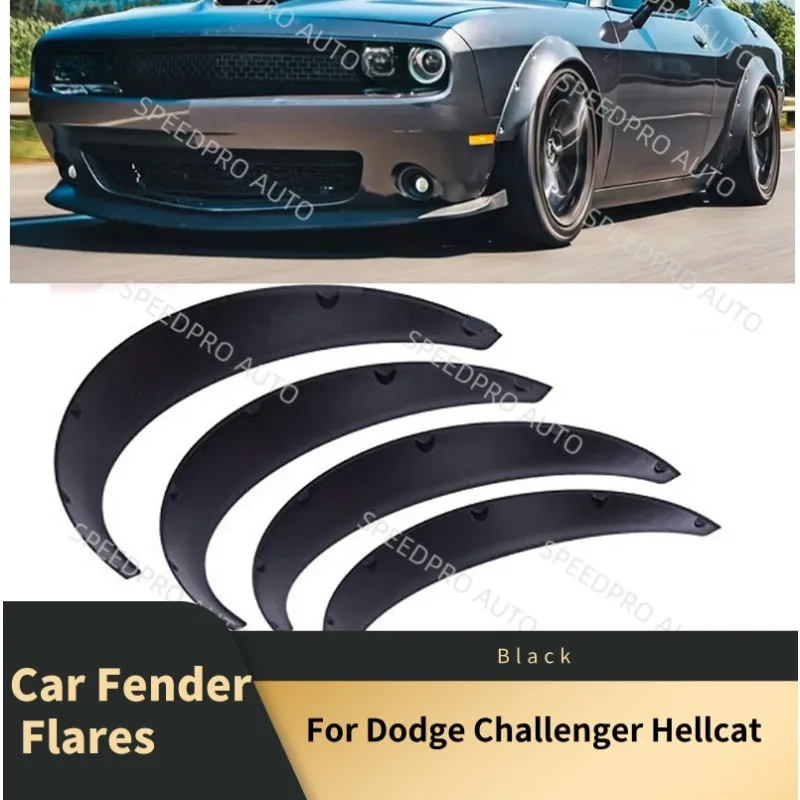 

Car Fender Flares For D0dge Challenger Hellcat Extra Wide Body kit Low Wheel Arches Splash Protector Guards Mudflaps Black