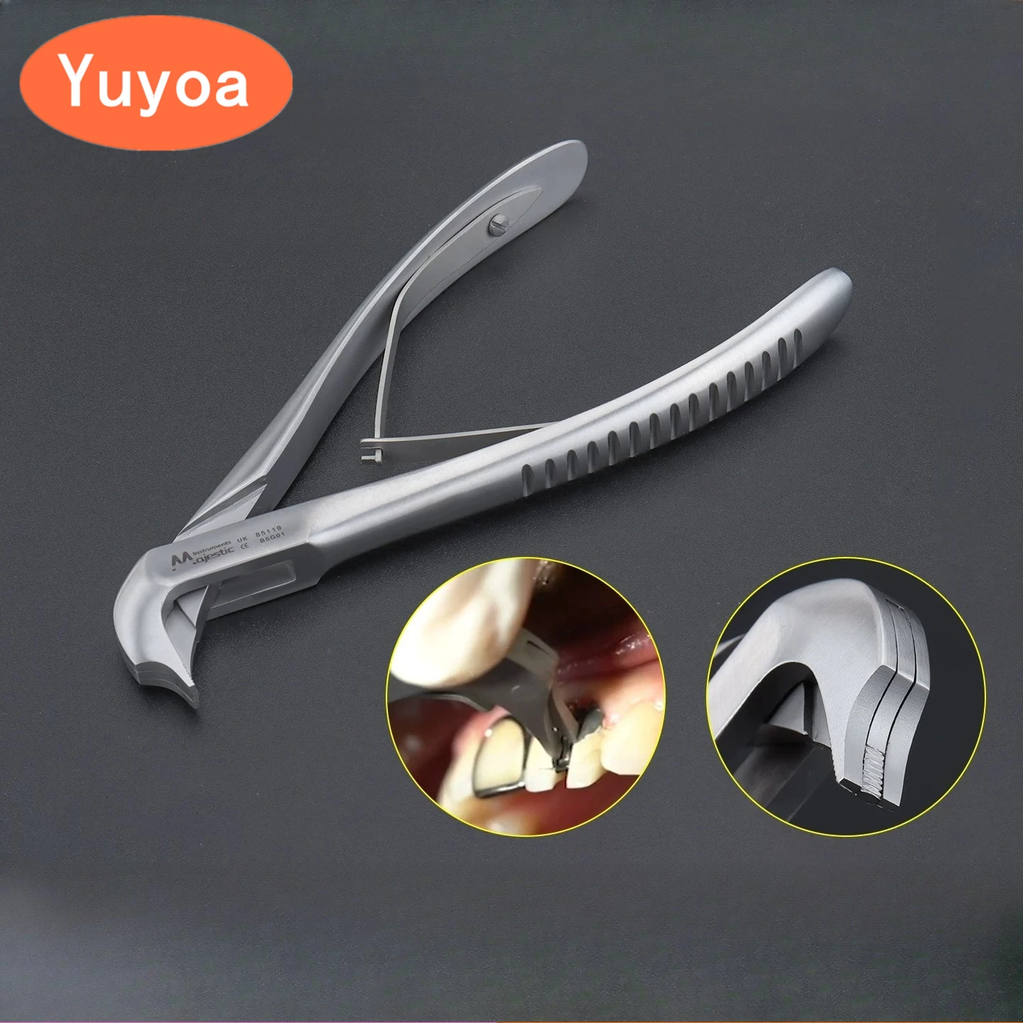 1PC Dental Crown Remover Plier for Metal/Ceramic Crowns/Bridges/Temporary,Dental Crown Breaking Forceps with Serrated Tips