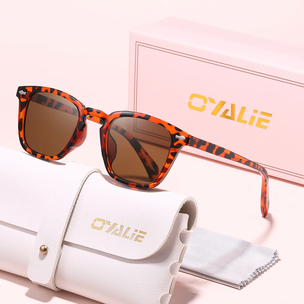 Oyalie レトロスクエア矯正サングラス、スクエアフレームフェイスフィルター、レトロ超クールワンピーススイッチ、カラフルなスタイル、爆発的な要素が付属、多くの機会に着用可能