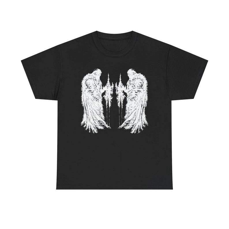 Gothic Angel T-shirt Oversized Unisex Streetwear Trendy Cotton Printed Cotton Neutral O-Neck Short Sleeve hot product Breathable