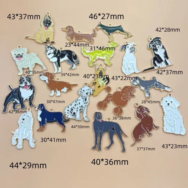 10pcs Cute Pet Dog Alloy MetalCharm for Jewelry Making Necklace Bracelet Earring Keychain Pendant Diy Accessories