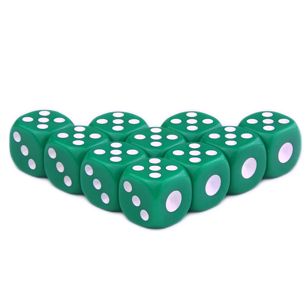 Acrílico 14mm Dice Set 10 Pieces D6 Dice-Perfeito para Club/Party/Family Group jogos e atividades