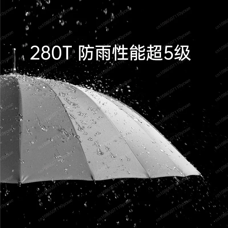 Large reinforced thickened strong wind-resistant boys long-handled straight umbrella