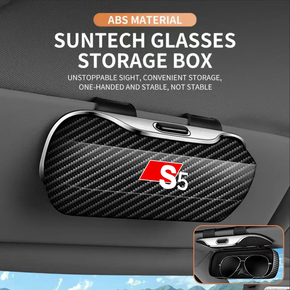 

Car Sun Visor Glasses Case Eyewear Storage Holder Accessories For Audi A3 A4 B5 B6 A3 8P 8V 8L A5 A6 C6 C5 S5 A7 A8 Q2 Q3 TT RS3