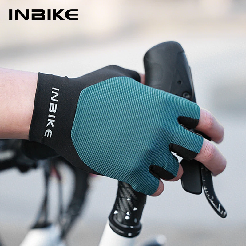 INBIKE Cycling Gloves Summer MTB Bike Gloves for Men Biking Gloves Gel Padded Half Finger Road Bike Bicycle Gloves Accessoiries