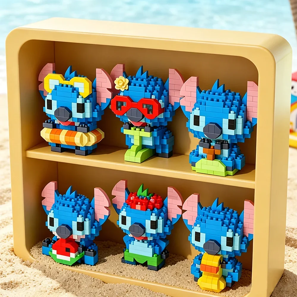 6 Styles Lilo & Stitch Mini Building Blocks Exquisite Stitch Anime Character Cartoon Assemble Model Toys Birthday Gifs