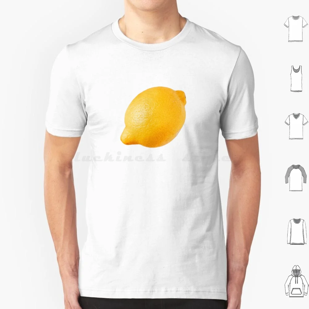 A Giant Lemon Cut-Out T Shirt Big Size 100% Cotton Fruit Lemon Citrus Halftone Large Yellow Juice Orange Cut Out