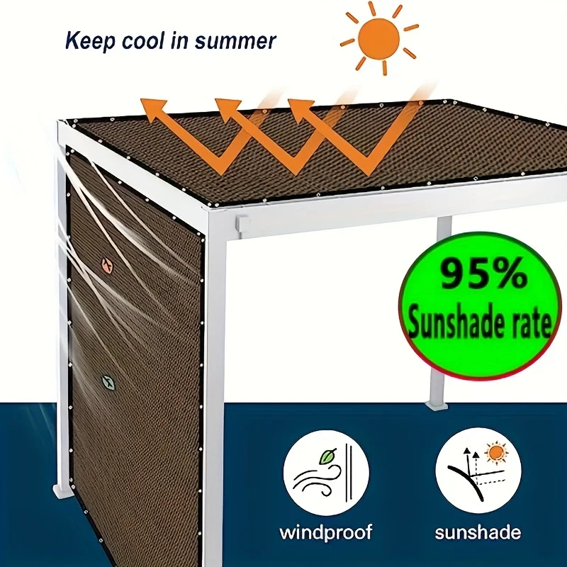 

【Outdoor Sunshade Net】Made of High-Density Polyethylene Material, It Is Equipped with Durable Copper Buckles and Thickened Edges