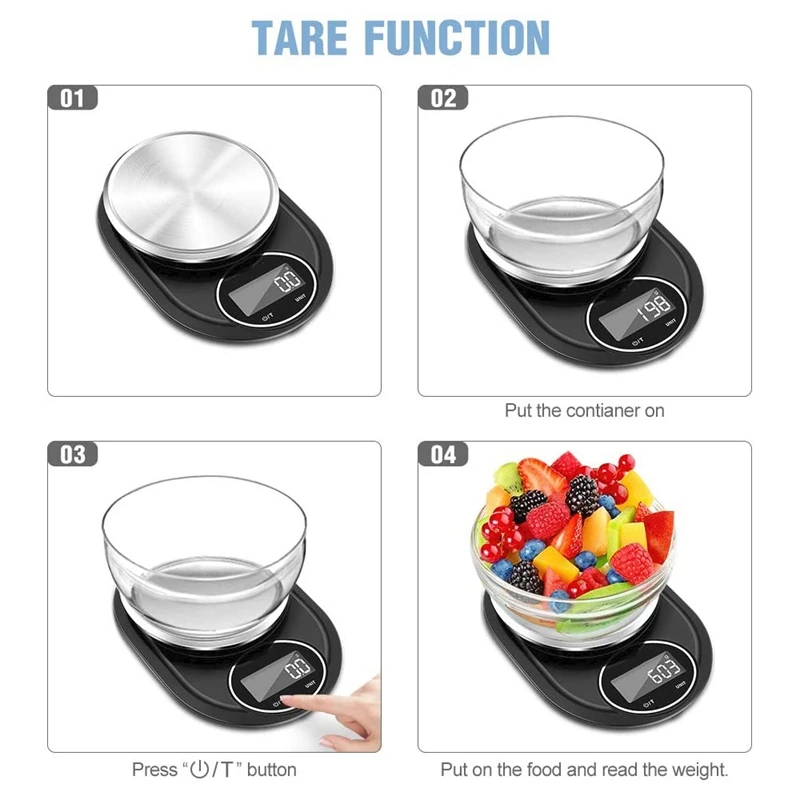 Kitchen Scales 5 Kg (1-G-Exact),Electronic Scales,High-Precision Food Scales, Digital Scales With LCD Display