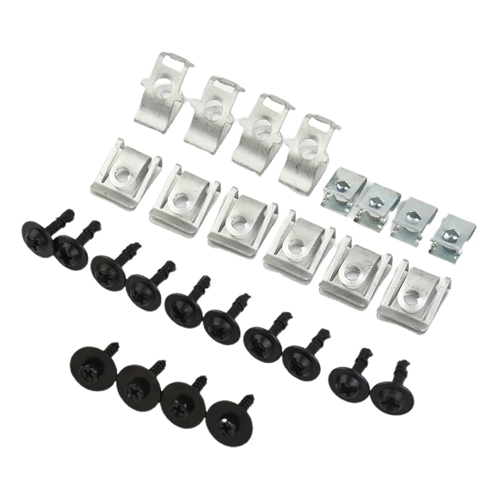 28 Pcs Car Undertray Engine Under Covers Fixing Clips Shield Trim Panel Screw FOR -AUDI A4 B8 A5 8T Auto Repair Tools