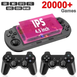 SF3000 Tragbarer Handheld-Game-Player, 4,5-Zoll-IPS-Bildschirm, Retro-Videospielkonsole, integrierte 20000+ Spiele für PS1/GBA/SFC/MAME