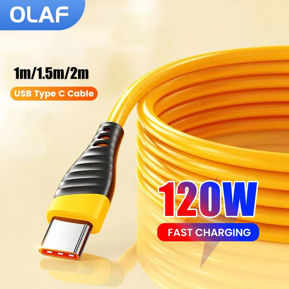 كابل بيانات شحن سريع 120 وات 6A USB C إلى كابل من النوع C لهاتف Samsung Xiaomi Huawei Honor OPPO كابل شحن سريع USB من النوع C