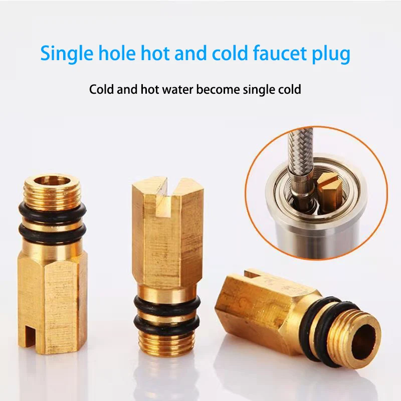 All-copper Hot And Cold Faucet Changed To Single Cold Faucet Plug Kitchen Hot And Cold Hose Water Inlet Plug Faucet Accessories