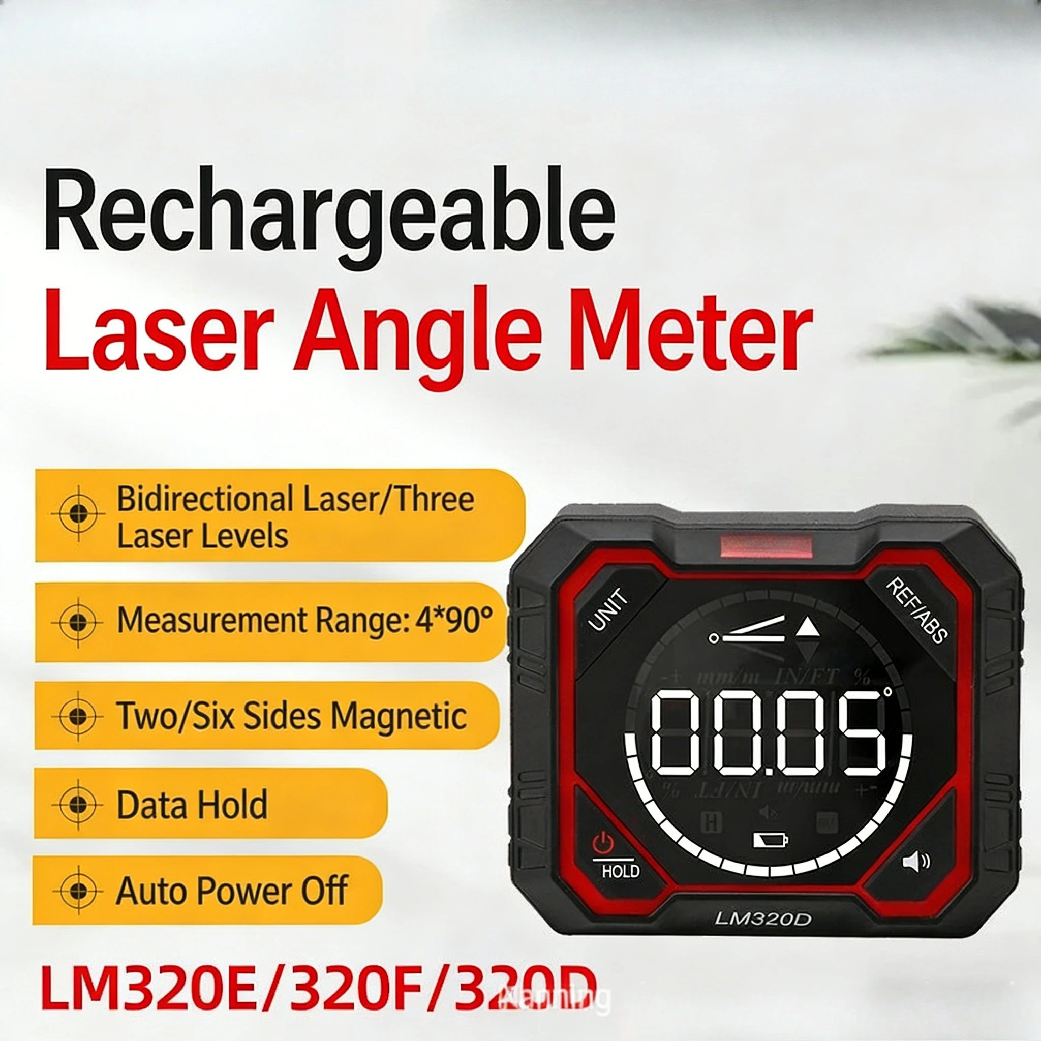 LM320D/LM320E/320F digital inclinometer electronic angle meter angle measuring ruler with magnetic level