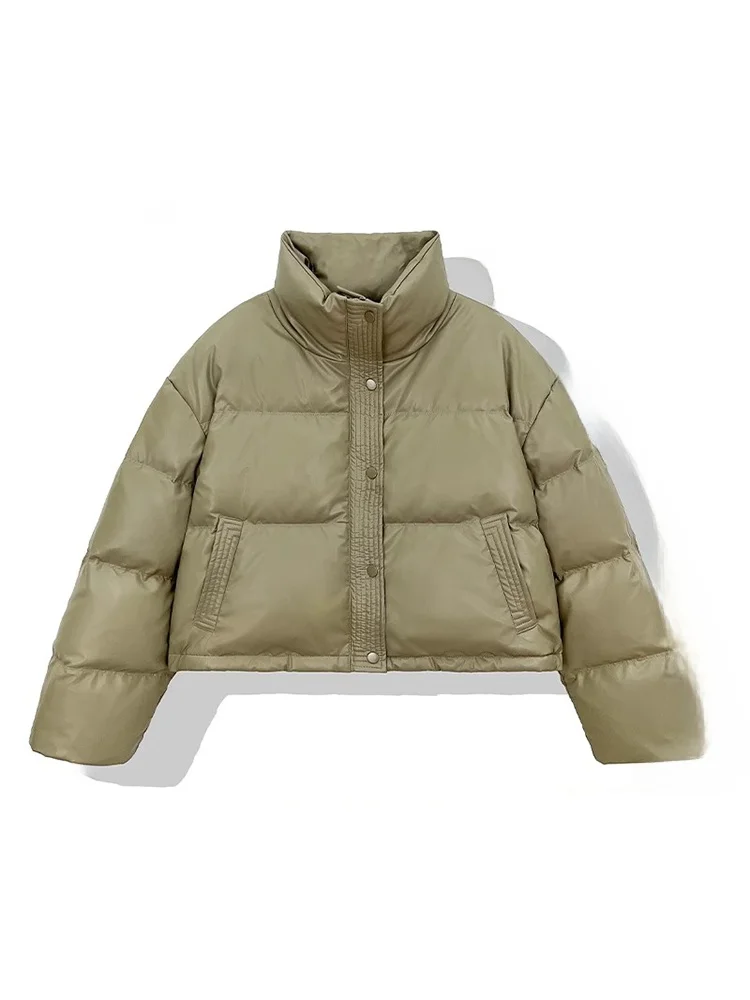 

Женская утепленная зимняя хлопковая куртка 2024 года, новая модель в стиле Кендалл Дженнер, модное пуховое пальто из хлопка