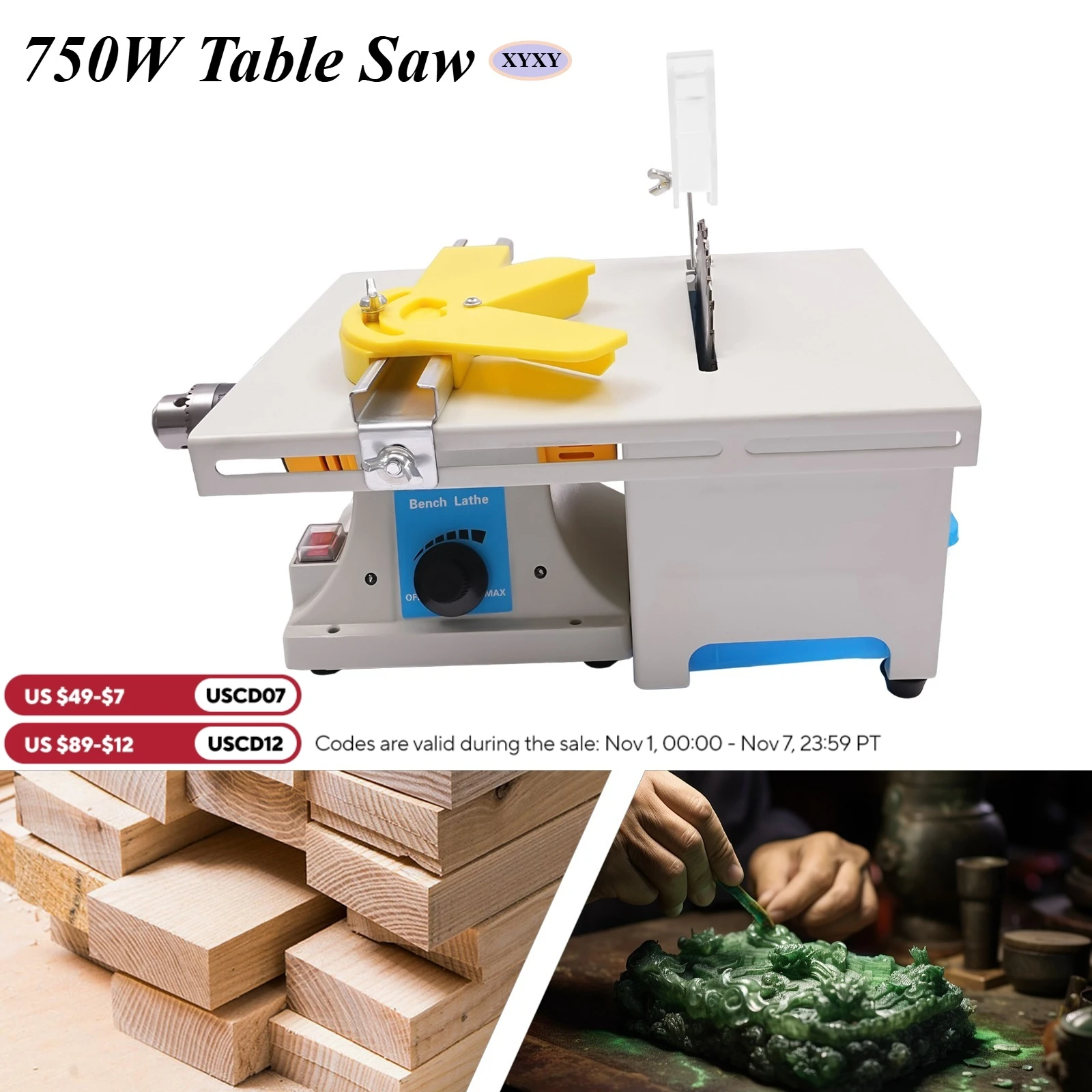 

XYXY Precision Table Saw for Professional Woodworking – 750W, Adjustable Speed, Multiple Cutting Applications
