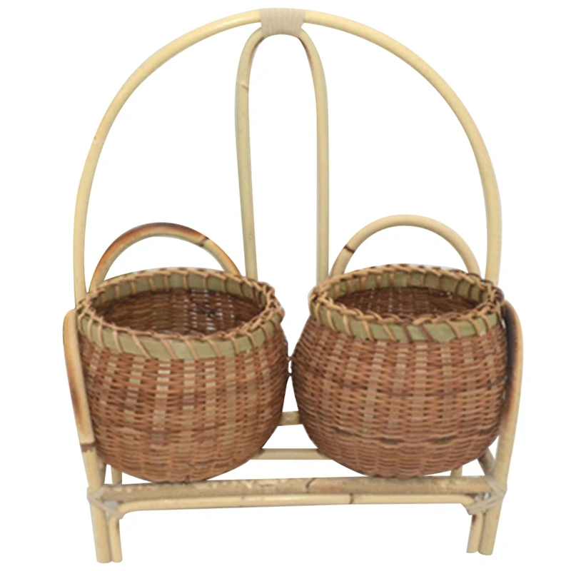 

Wall Hanging Wicker Flower Basket Planter Vase,Home Garden Decoration,Storage Container,Natural Hand-Woven Bamboo Basket