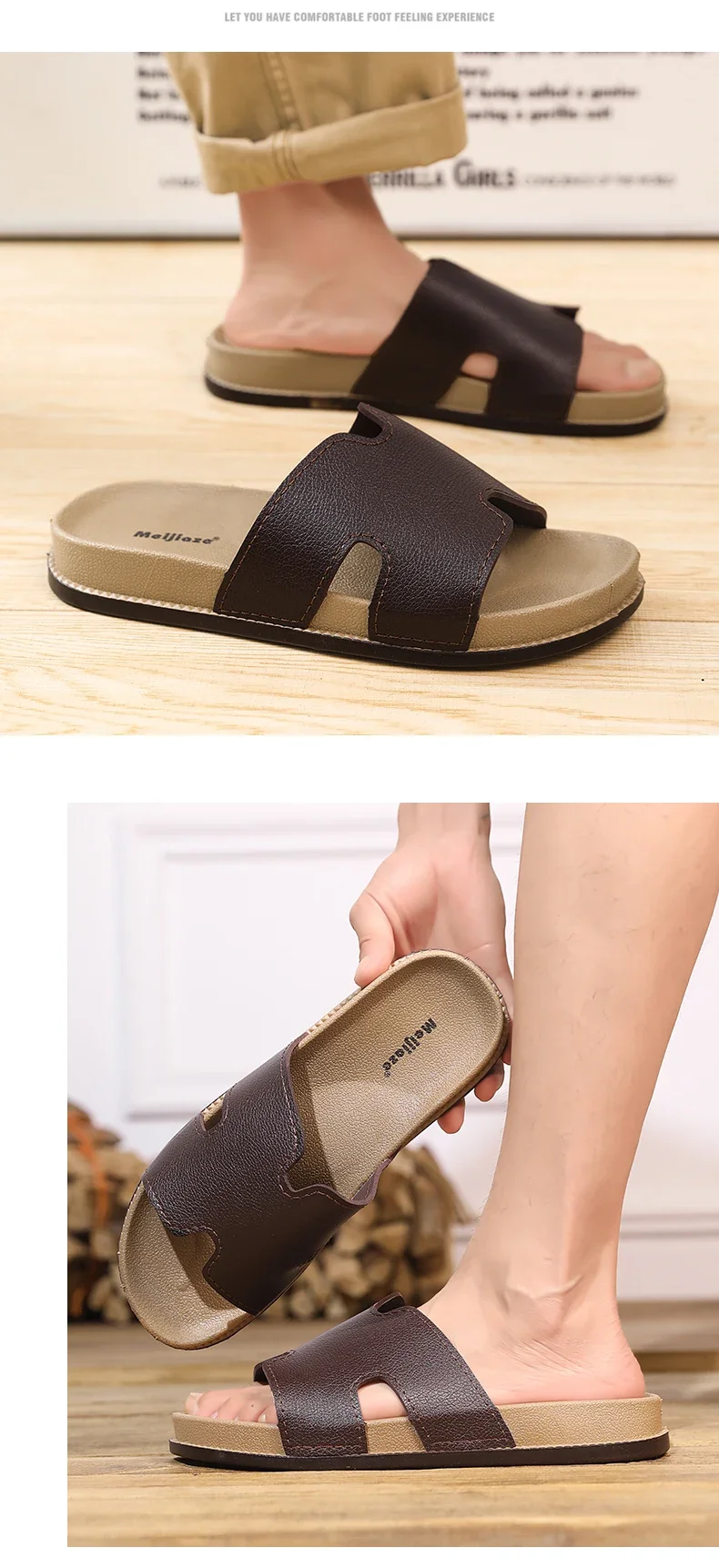 Modische schwarze Herren-Slipper, bequeme, weiche Plateau-Slipper für Herren, Designer-Freizeitslipper, Outdoor-Strandschuhe, Herren-Slides – Detail 16